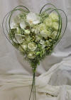 white heart shapes bride's bouquet